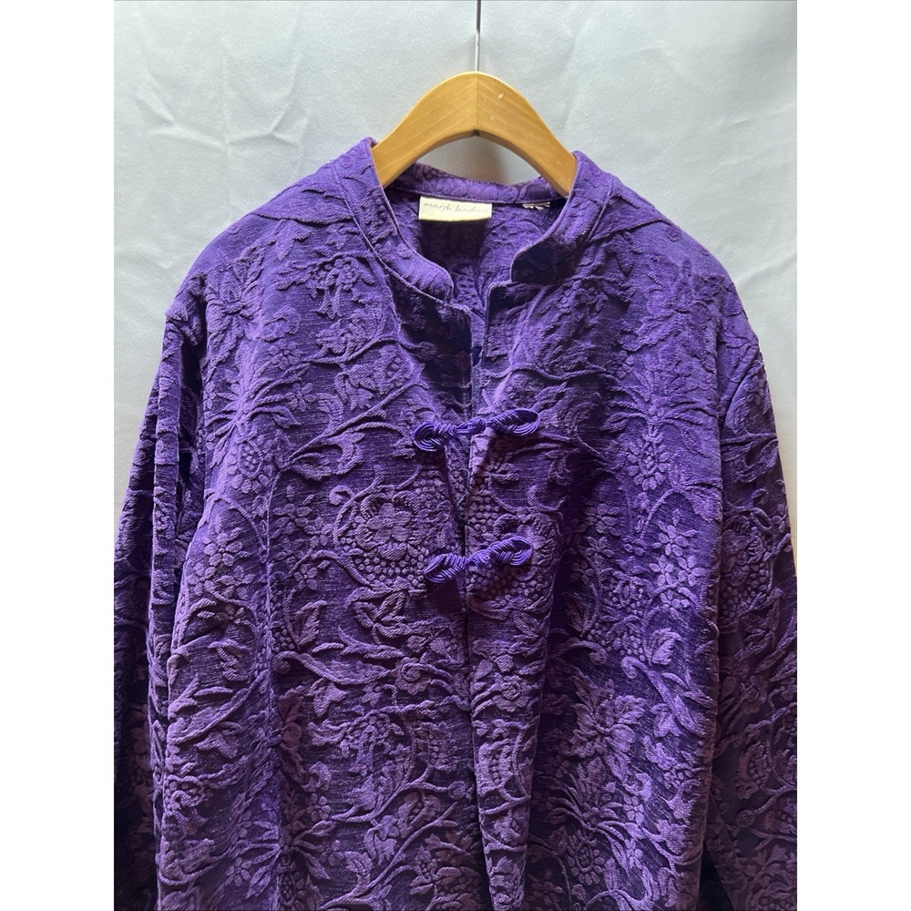 Marsh Landing Purple Baroque Floral Jacket Women's Large Classic Vintage 80's